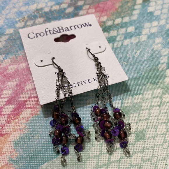 croft & barrow Jewelry - NEW!  Croft & Barrow Purple Drop Earrings!